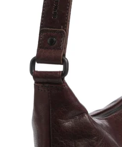 Bronco Morgane Umhängetasche genarbtes Leder dunkelbraun