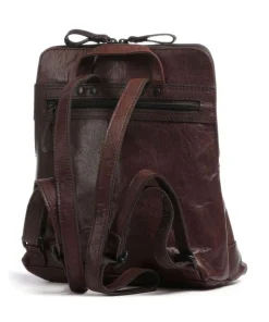 Bronco Rucksack 12″ fein genarbtes Leder dunkelbraun
