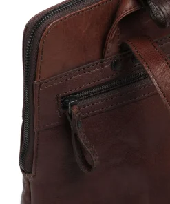 Bronco Rucksack 12″ fein genarbtes Leder dunkelbraun