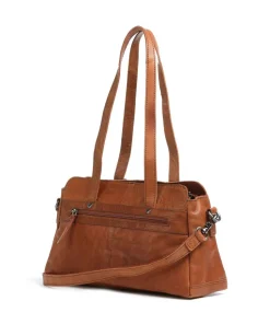 Bronco Schultertasche Büffelleder cognac