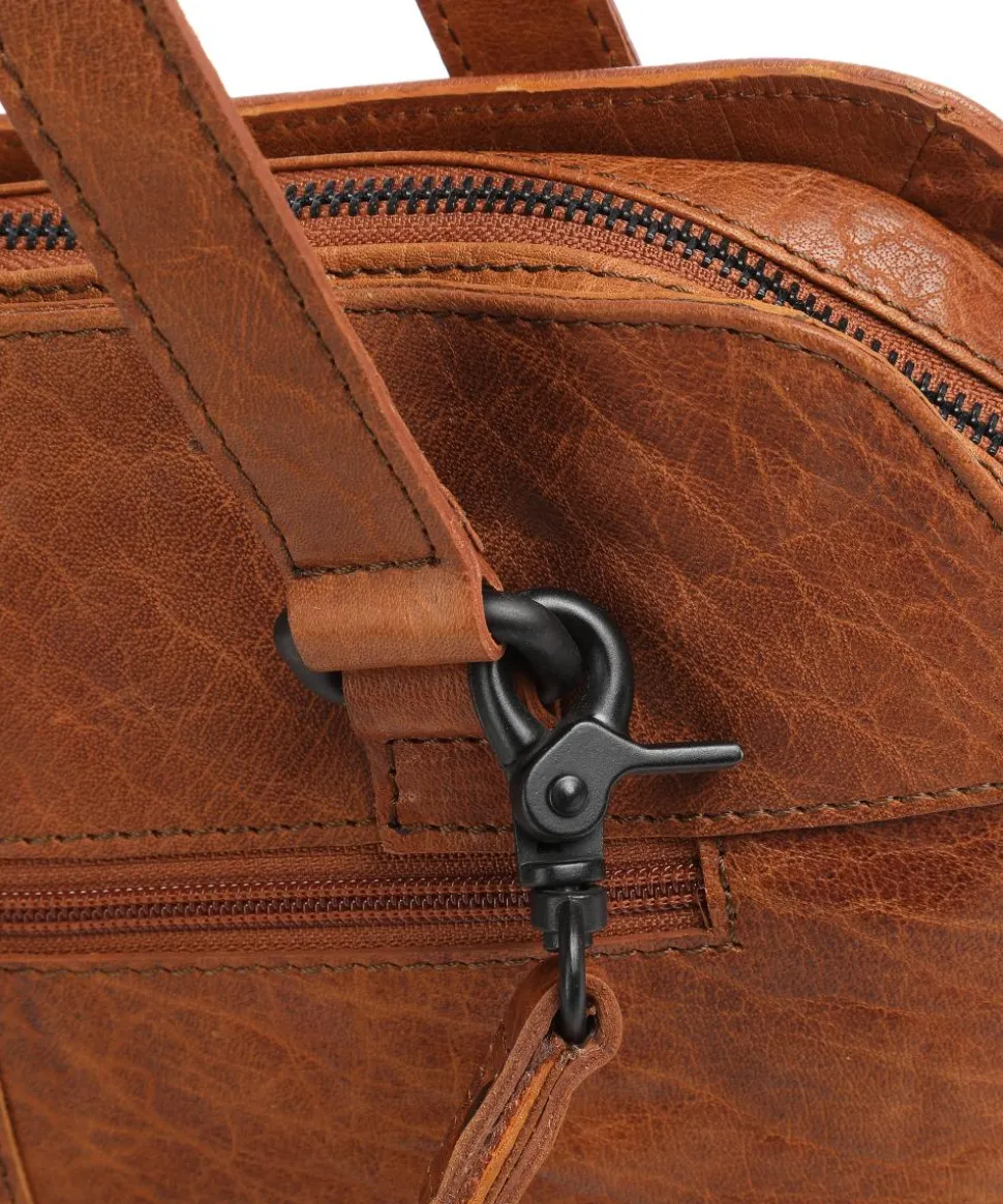 Bronco Schultertasche fein genarbtes Leder cognac