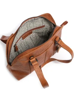 Bronco Schultertasche fein genarbtes Leder cognac