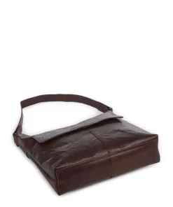 Bronco Sherrill Beuteltasche fein genarbtes Leder dunkelbraun
