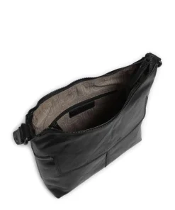 Bronco Sherrill Beuteltasche fein genarbtes Leder schwarz