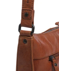 Bronco Titia Umhängetasche genarbtes Leder braun