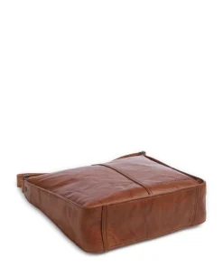 Bronco Titia Umhängetasche genarbtes Leder braun