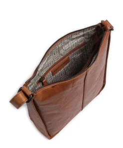 Bronco Titia Umhängetasche genarbtes Leder braun