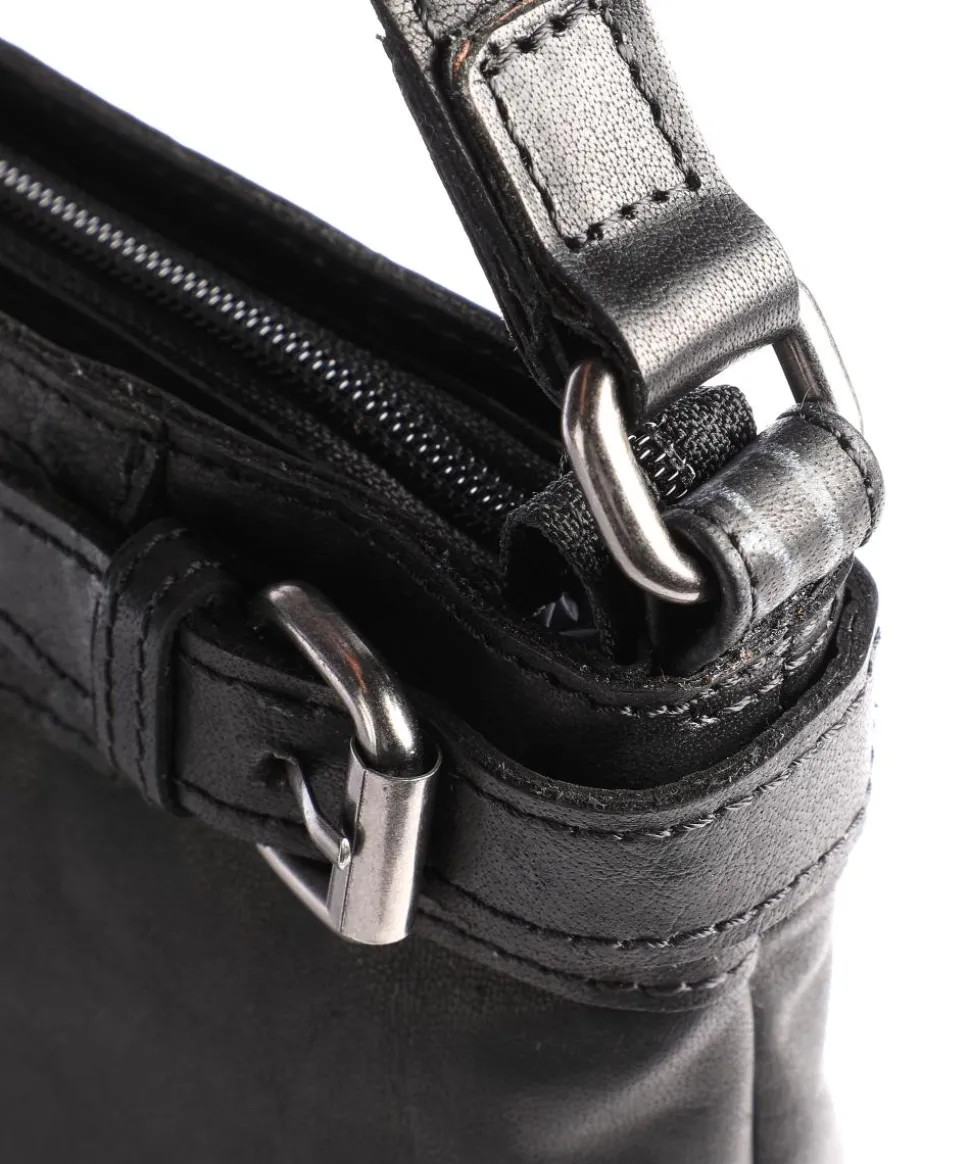 Bronco Umhängetasche Leder schwarz