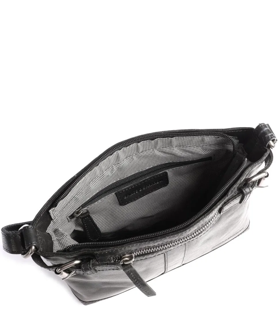 Bronco Umhängetasche Leder schwarz