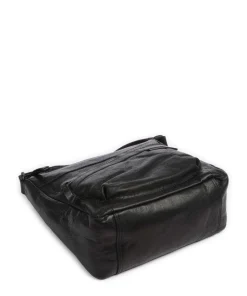 Bronco Valarie Umhängetasche genarbtes Leder schwarz