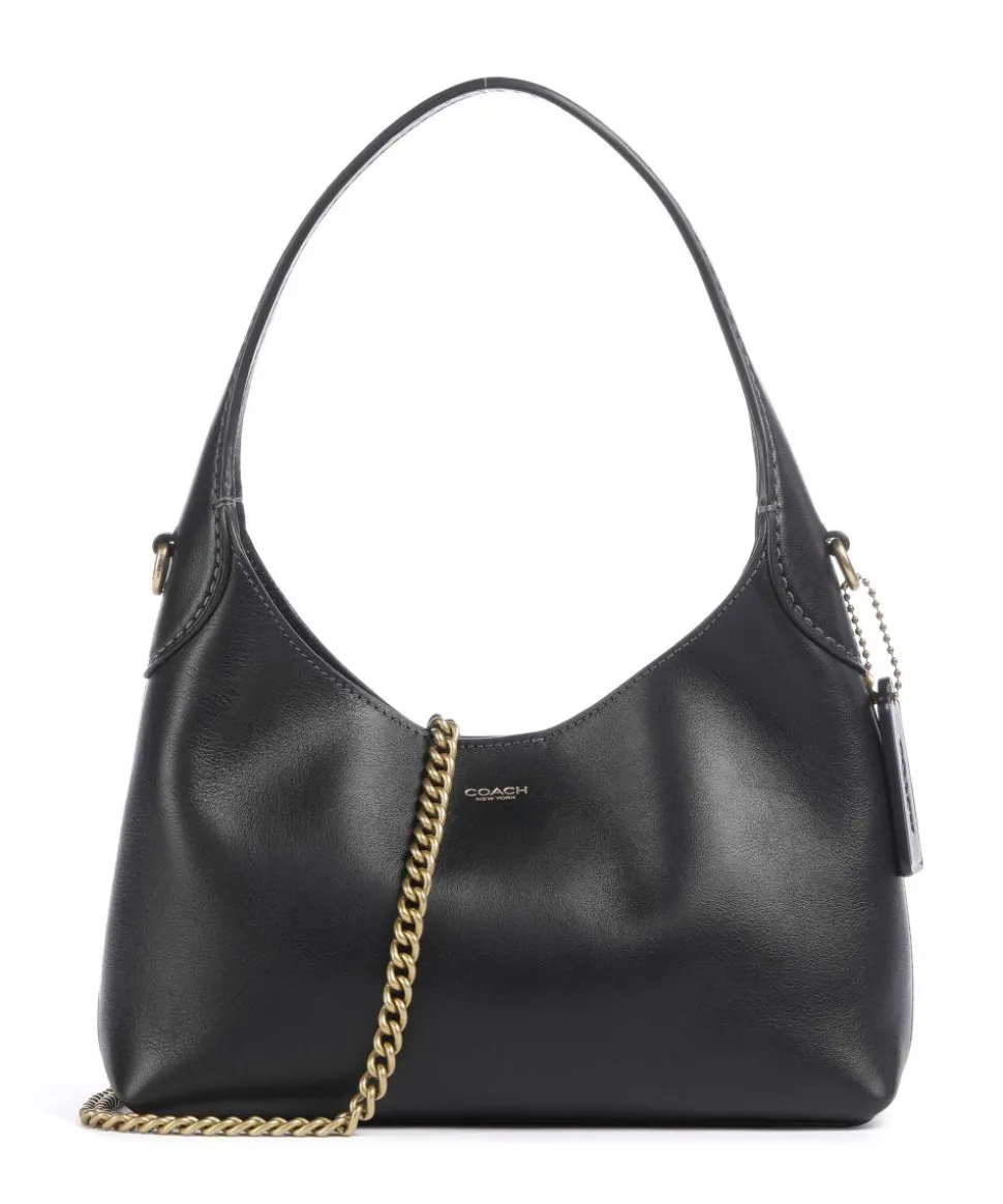 Brooklyn 23 Schultertasche fein genarbtes Leder schwarz