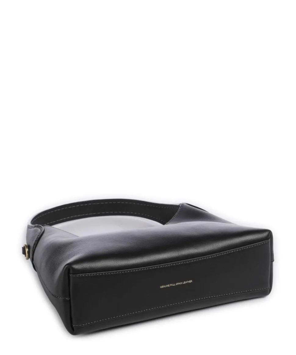 Brooklyn 23 Schultertasche fein genarbtes Leder schwarz