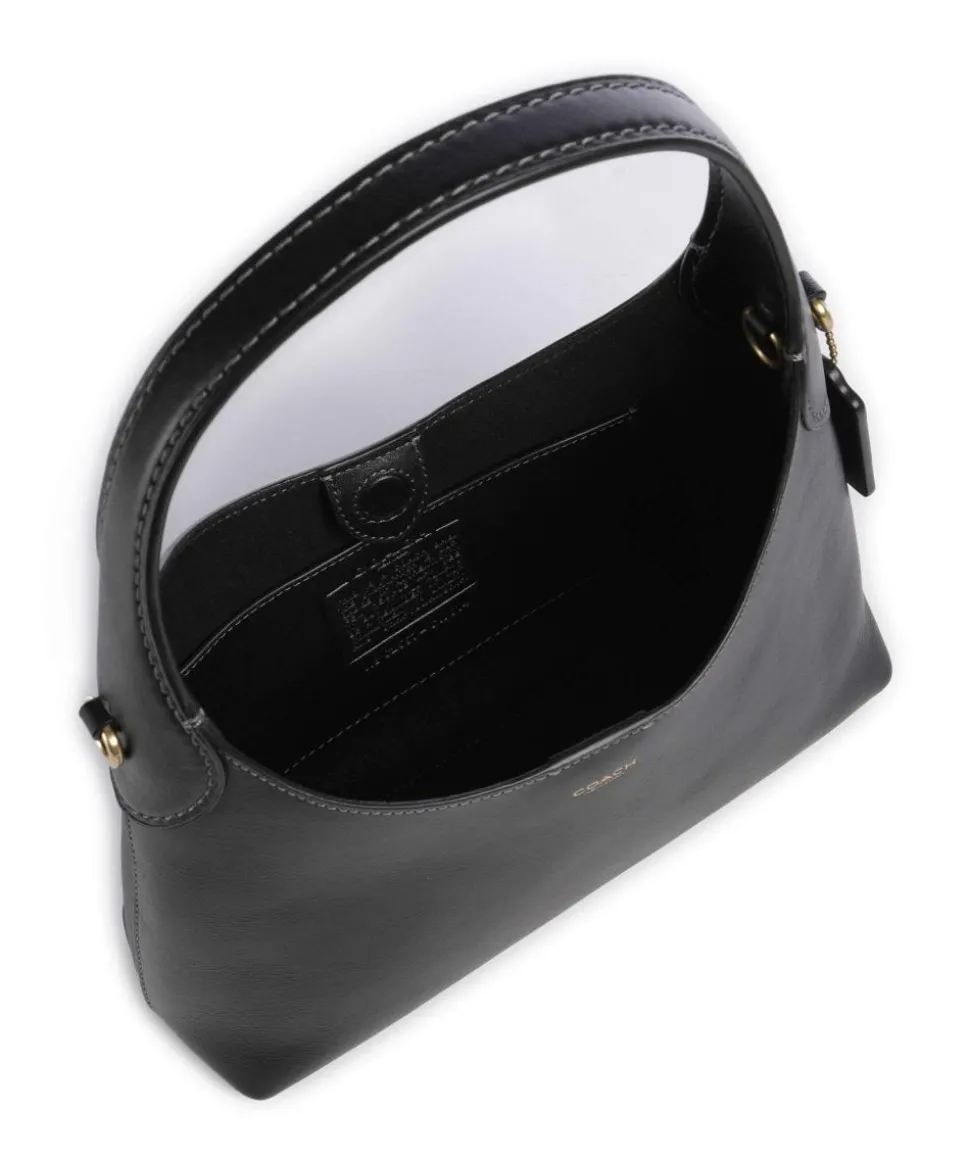 Brooklyn 23 Schultertasche fein genarbtes Leder schwarz