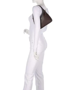 Brooklyn 23 Schultertasche fein genarbtes Leder dunkelbraun