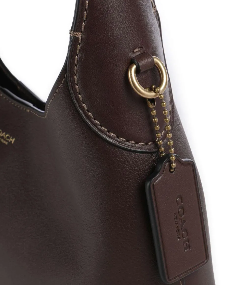 Brooklyn 23 Schultertasche fein genarbtes Leder dunkelbraun