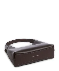 Brooklyn 23 Schultertasche fein genarbtes Leder dunkelbraun