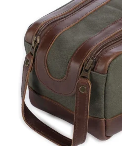 Bruno Kulturbeutel grün/braun 20 cm