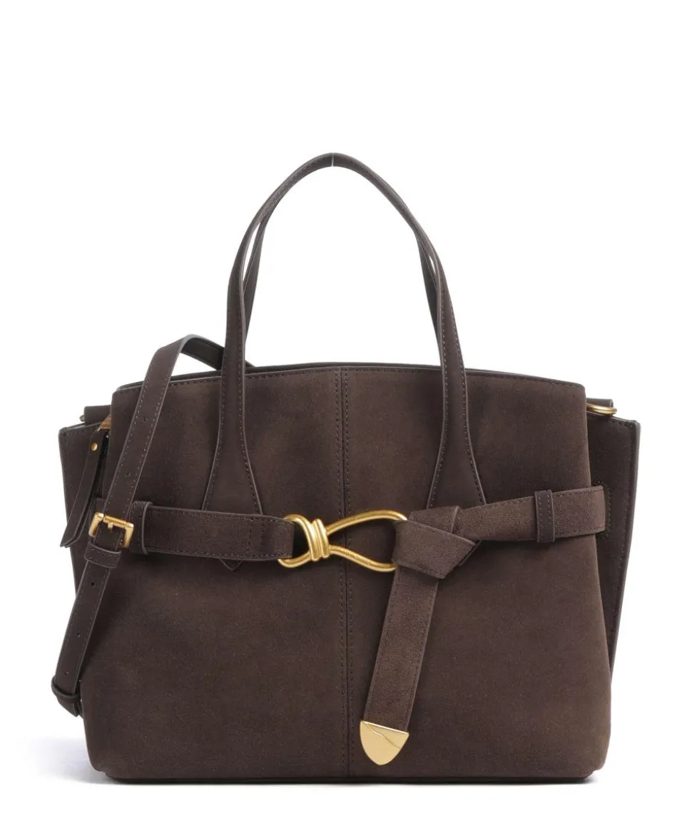 BSOOKIE Handtasche Wildleder dunkelbraun