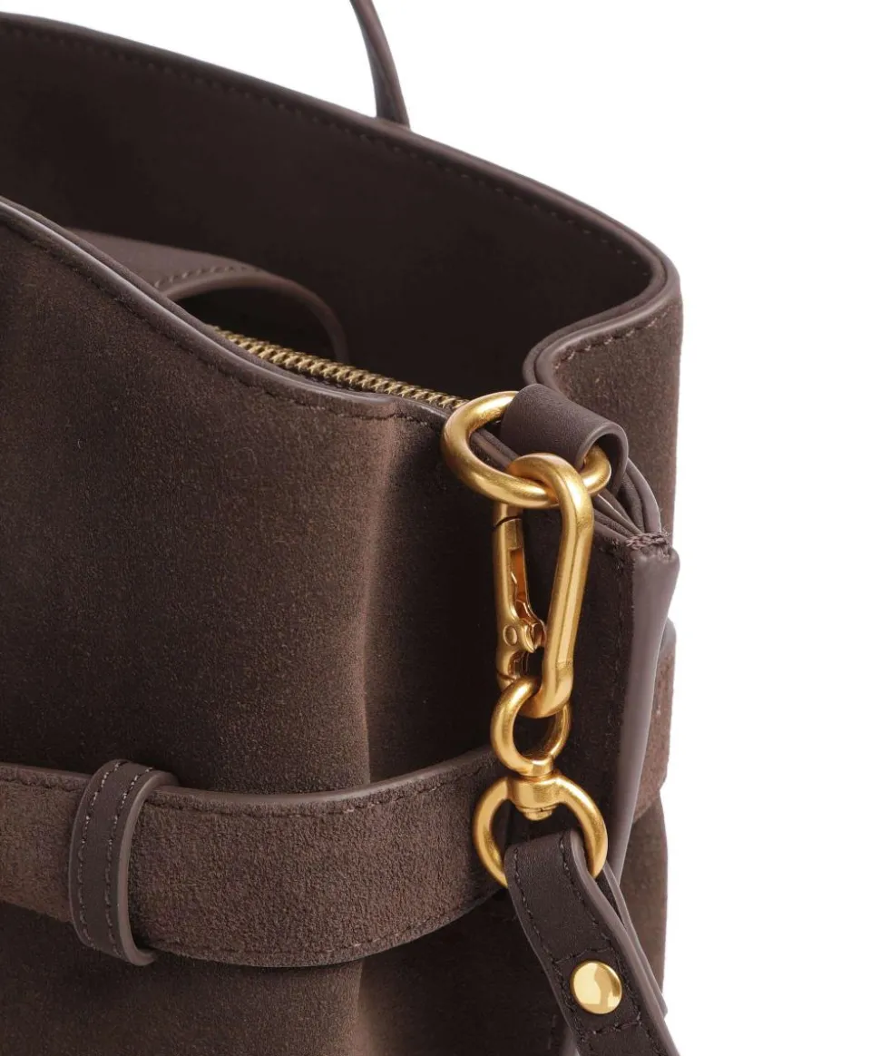 BSOOKIE Handtasche Wildleder dunkelbraun