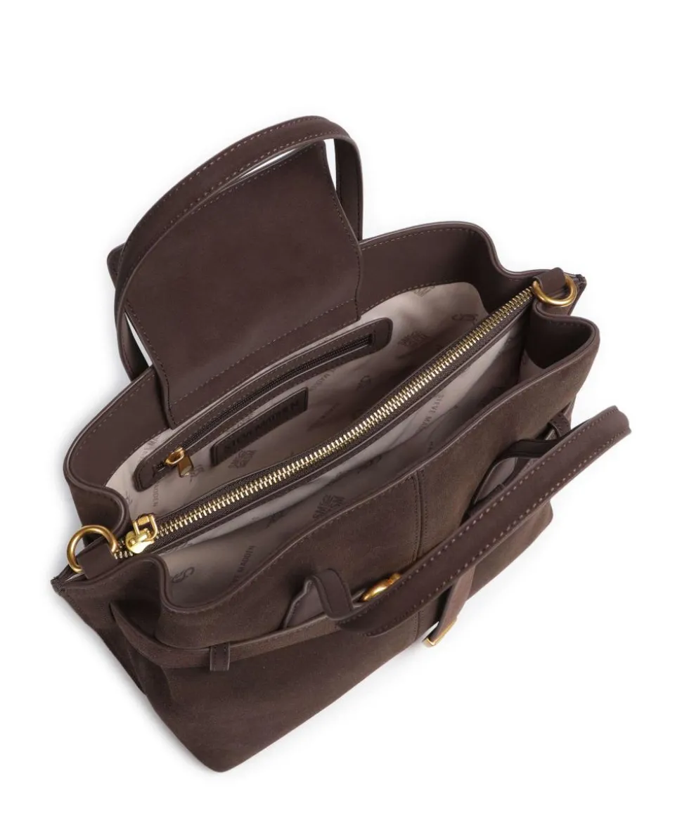 BSOOKIE Handtasche Wildleder dunkelbraun