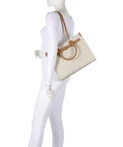 BSTILO-E Handtasche Lederimitat elfenbein/braun