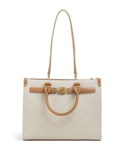 BSTILO-E Handtasche Lederimitat elfenbein/braun