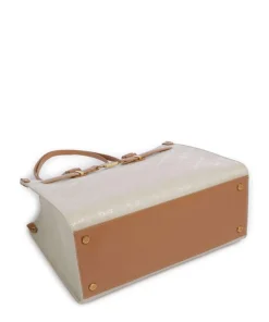 BSTILO-E Handtasche Lederimitat elfenbein/braun