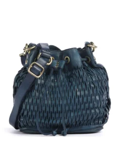 Bucket bag genarbtes Rindsleder dunkelblau