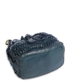 Bucket bag genarbtes Rindsleder dunkelblau