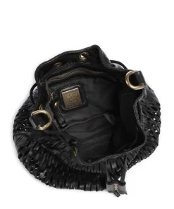 Bucket bag genarbtes Rindsleder schwarz