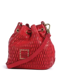 Bucket bag genarbtes Rindsleder rot