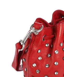 Bucket bag Rindsleder rot