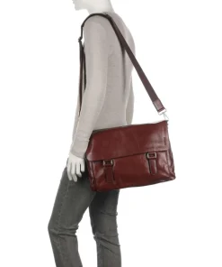 Buddy Kuriertasche Büffelleder cognac