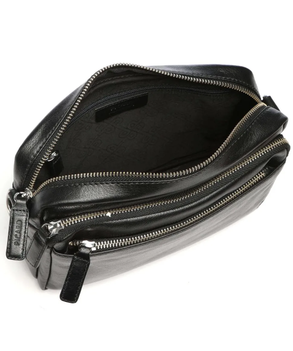 Buddy Umhängetasche Büffelleder schwarz