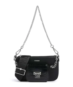 BURGE Schultertasche Lederimitat schwarz