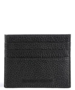 Business Regenerated Kreditkartenetui genarbtes Rindsleder schwarz