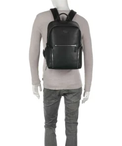 Business Regenerated Rucksack 14″ Lederimitat schwarz