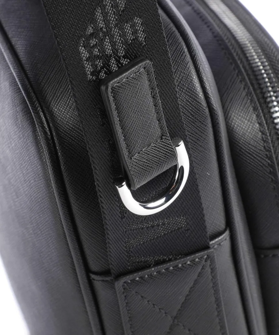 Business Regenerated Umhängetasche Lederimitat schwarz