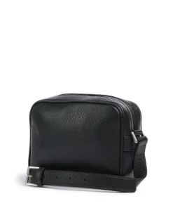 Business Regenerated Umhängetasche genarbtes Rindsleder schwarz