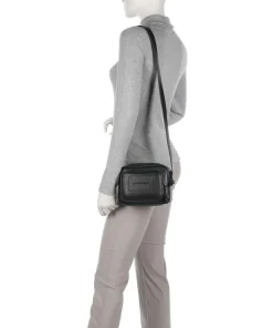 Business Regenerated Umhängetasche genarbtes Rindsleder schwarz