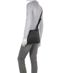 Business Umhängetasche genarbtes Rindsleder schwarz