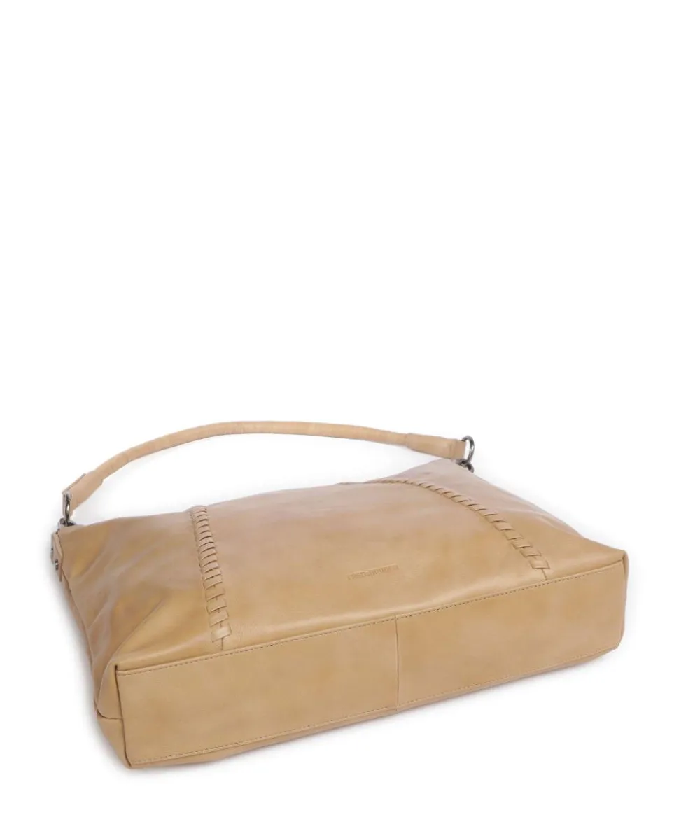 Calm Beuteltasche genarbtes Rindsleder hellbraun