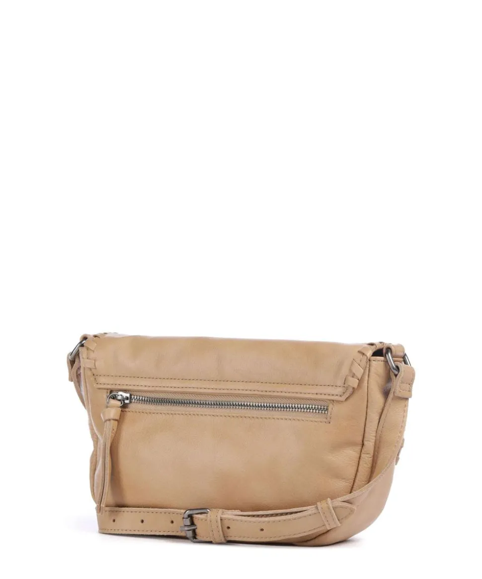 Calm Umhängetasche genarbtes Rindsleder hellbraun