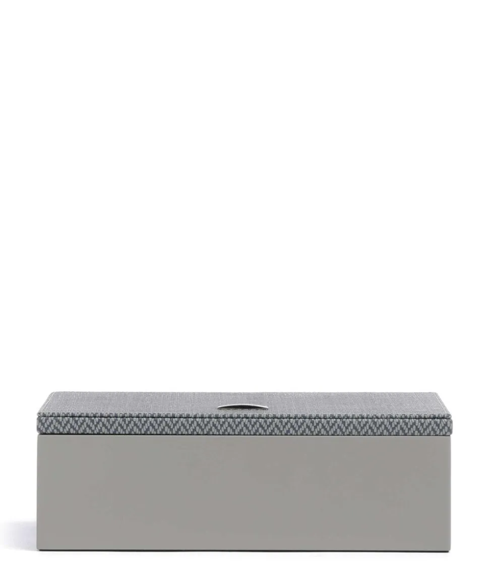 Calma Schmuckkasten Holz, Textil grau