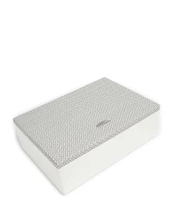 Calma Schmuckkasten Holz, Textil weiß