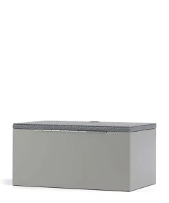 Calma Schmuckkasten Holz, Textil grau