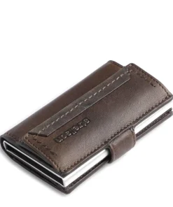 Camden RFID Kreditkartenetui genarbtes Leder dunkelbraun