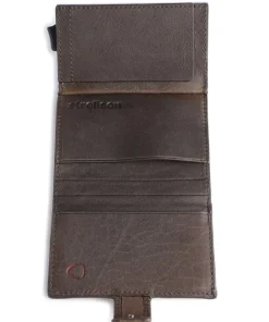 Camden RFID Kreditkartenetui genarbtes Leder dunkelbraun