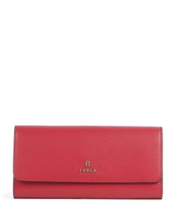 Camelia Continental Geldbörse genarbtes Leder dunkelrot