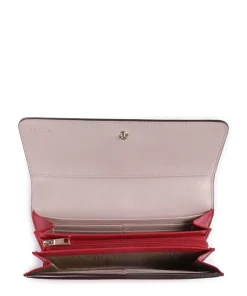 Camelia Continental Geldbörse genarbtes Leder dunkelrot